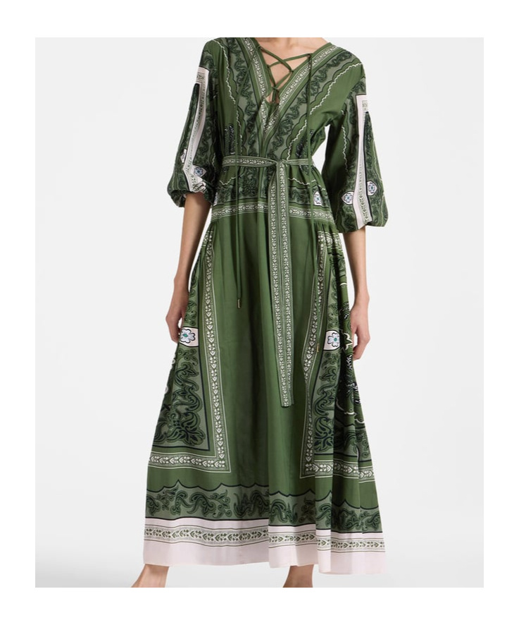 Shop La Doublej Viviana Maxi Dress In Green