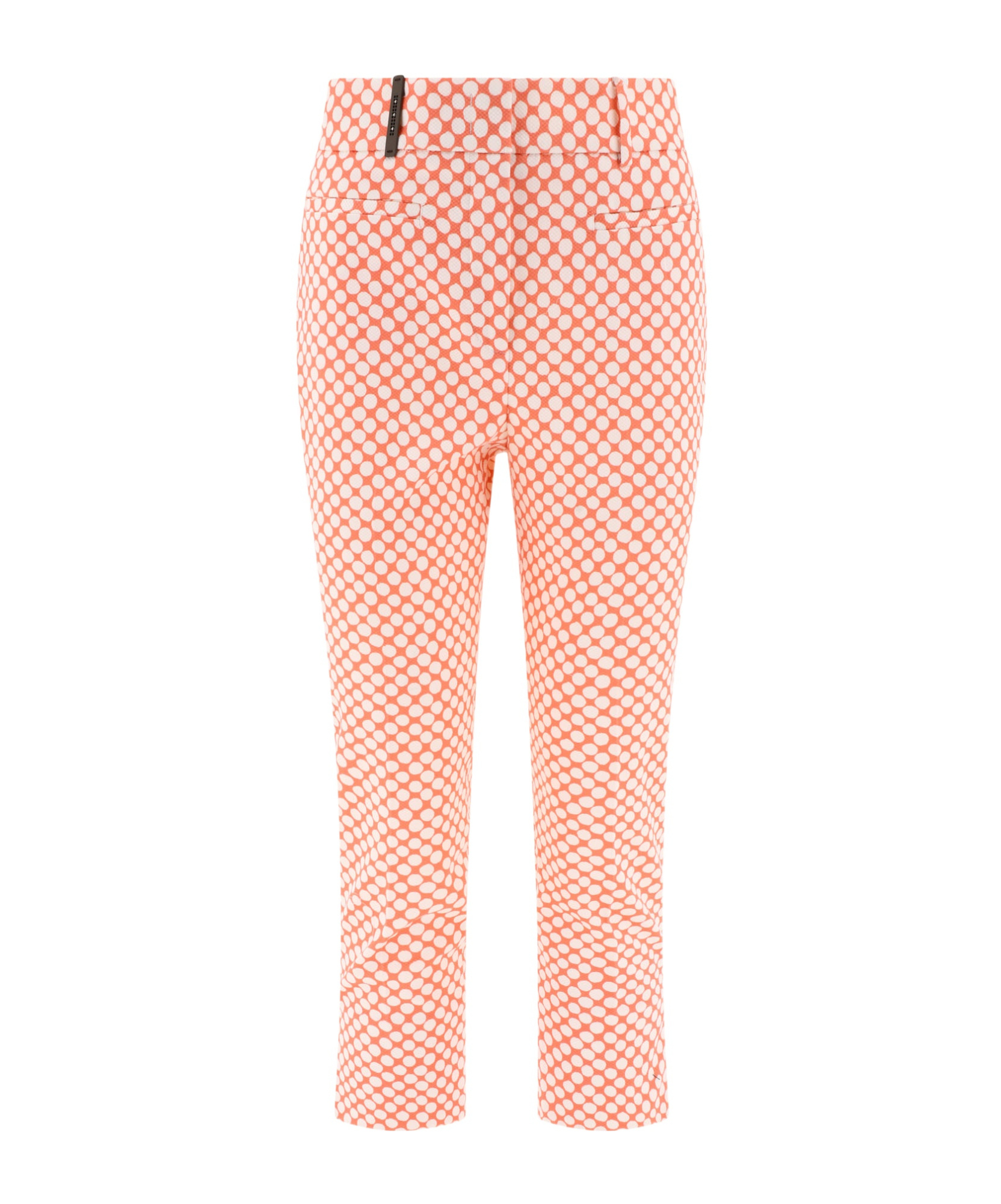 Peserico Cropped Trousers With Playful Polka-dot Pattern In Pink