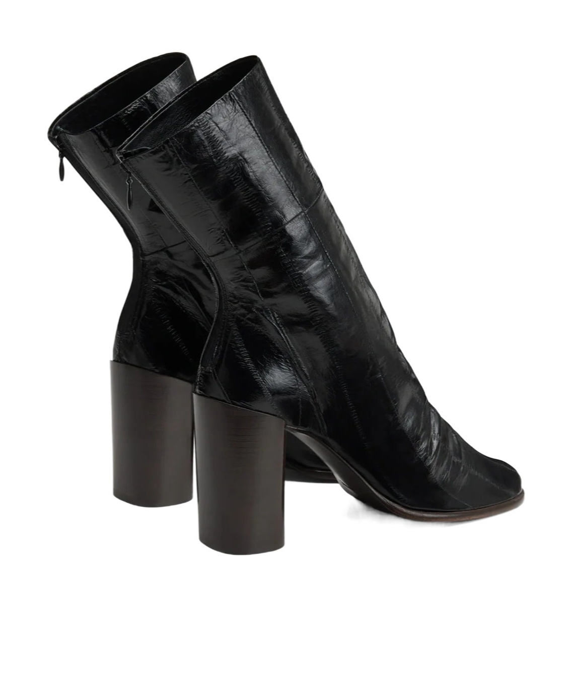 Lemaire 80mm Glove Eel Leather Block-heel Boots In Black
