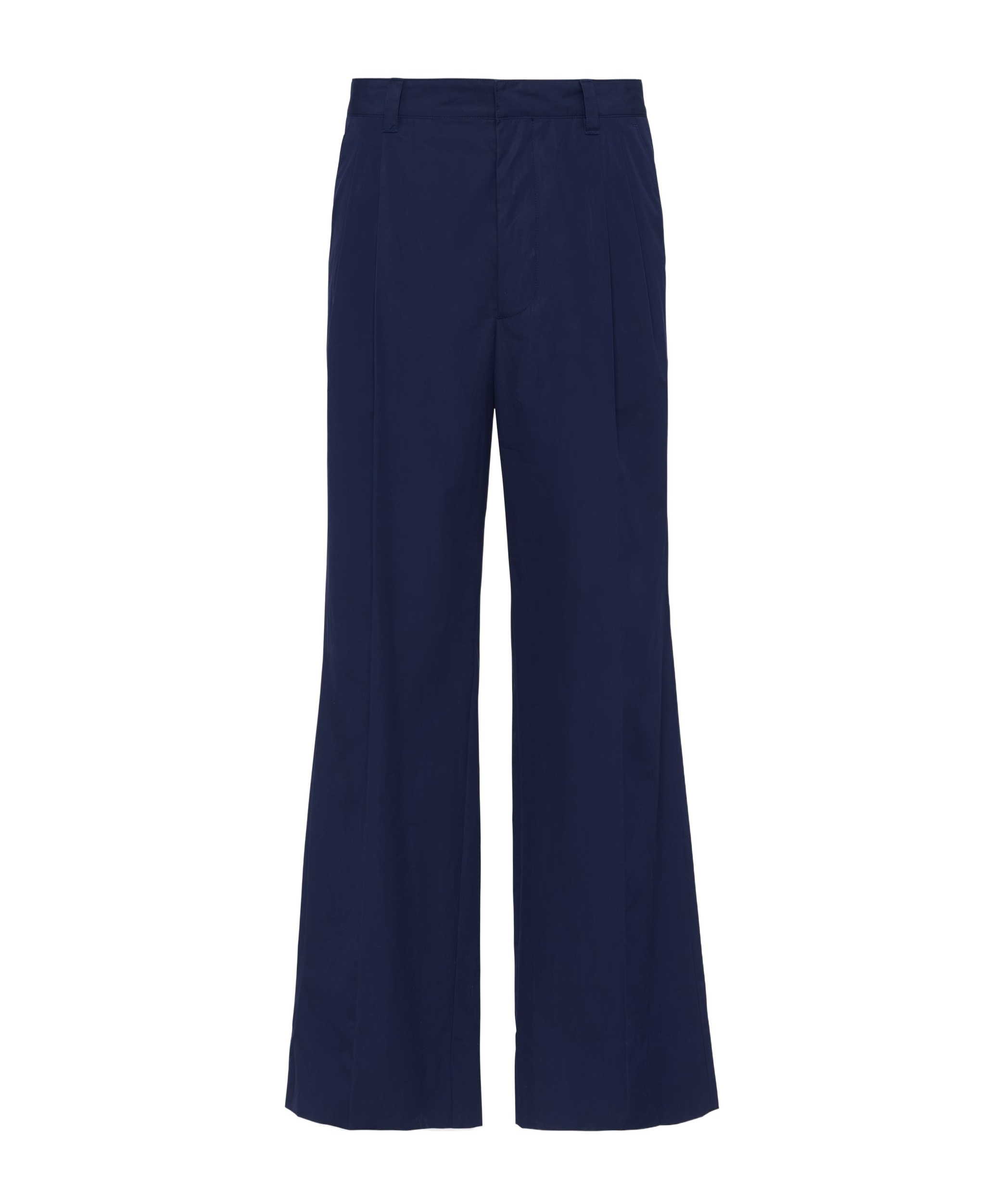 Prada Enamel Triangle-logo Trousers In Black