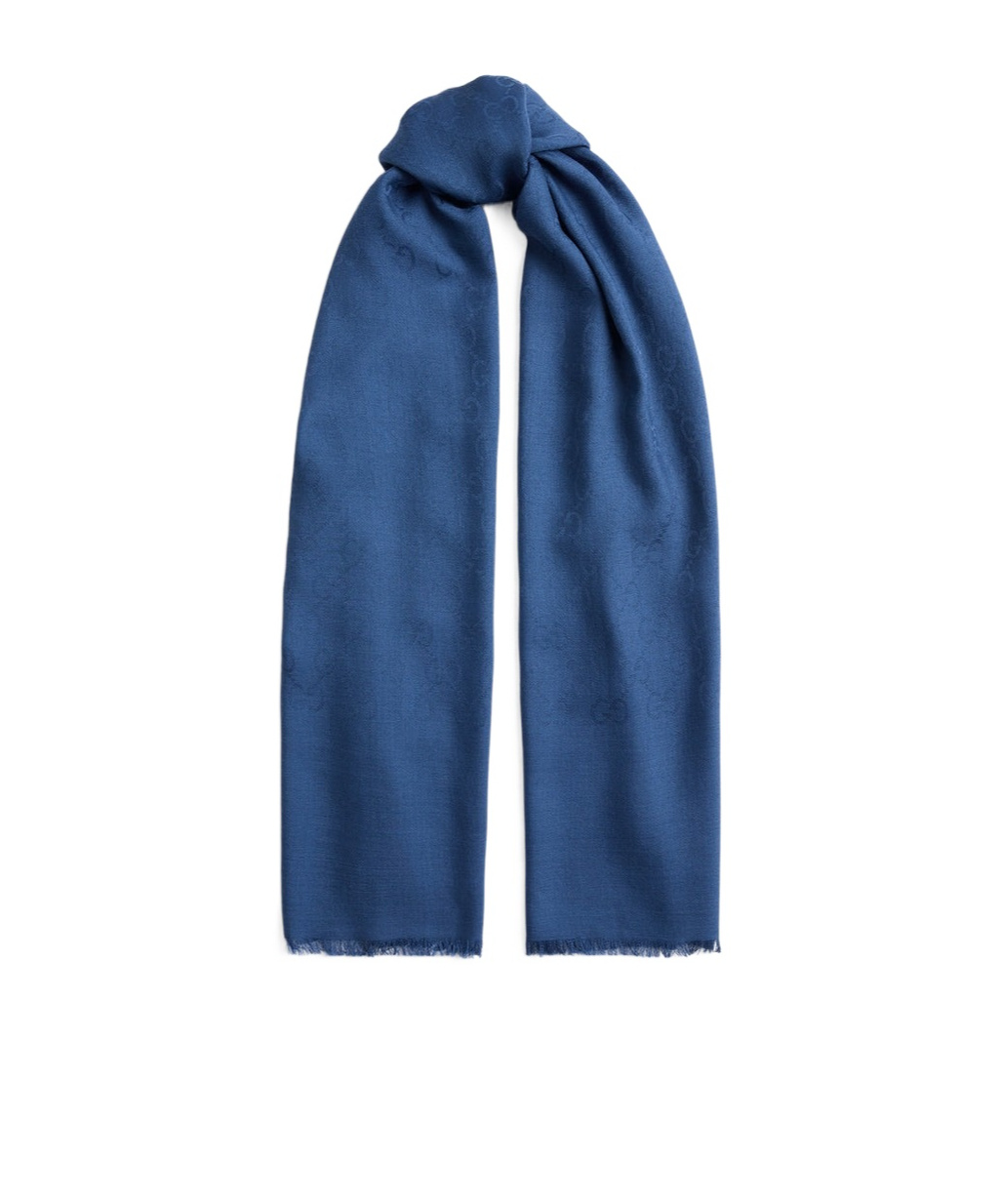 Gucci Logo Wool Scarf In Blue