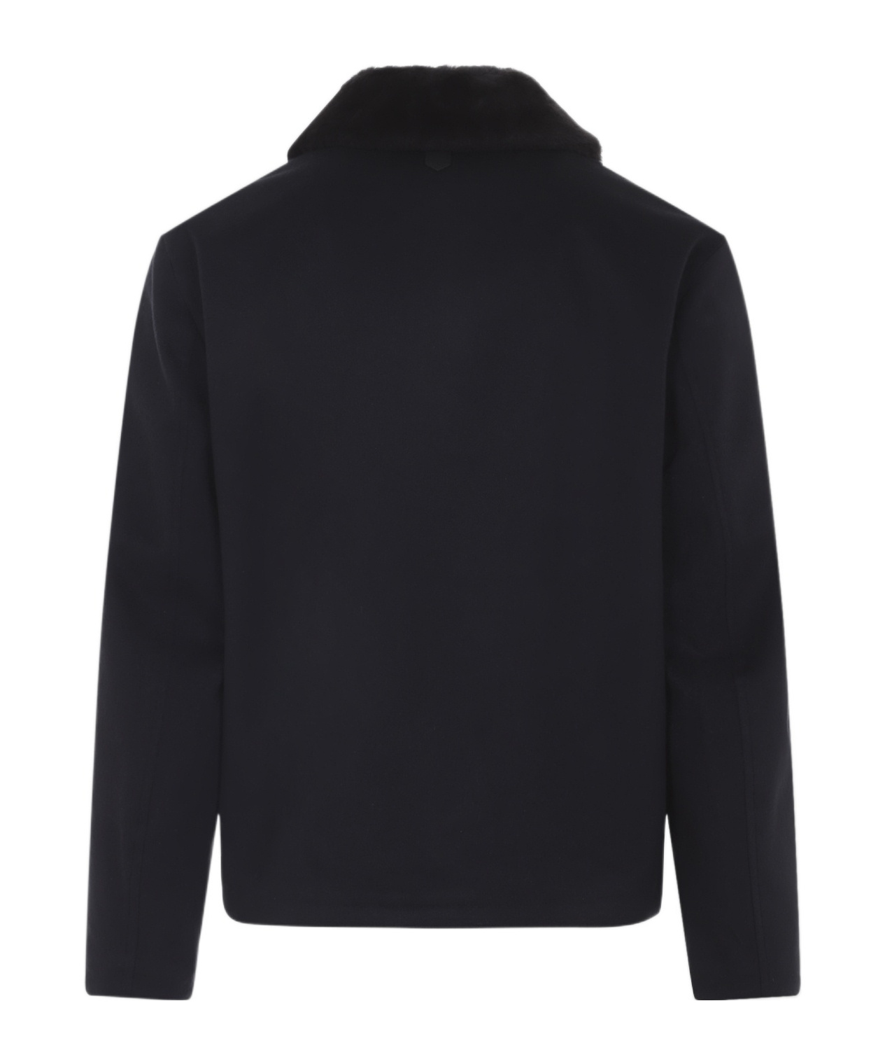 Canali Coach Jacket With Colar Shirling In Black