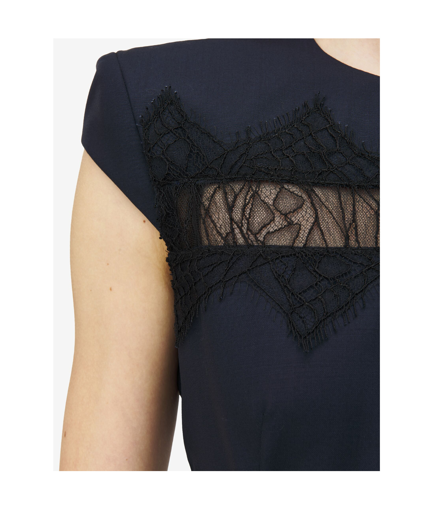 Shop Alexander Mcqueen Tailored Pencil Midi Dress In Navy Blue