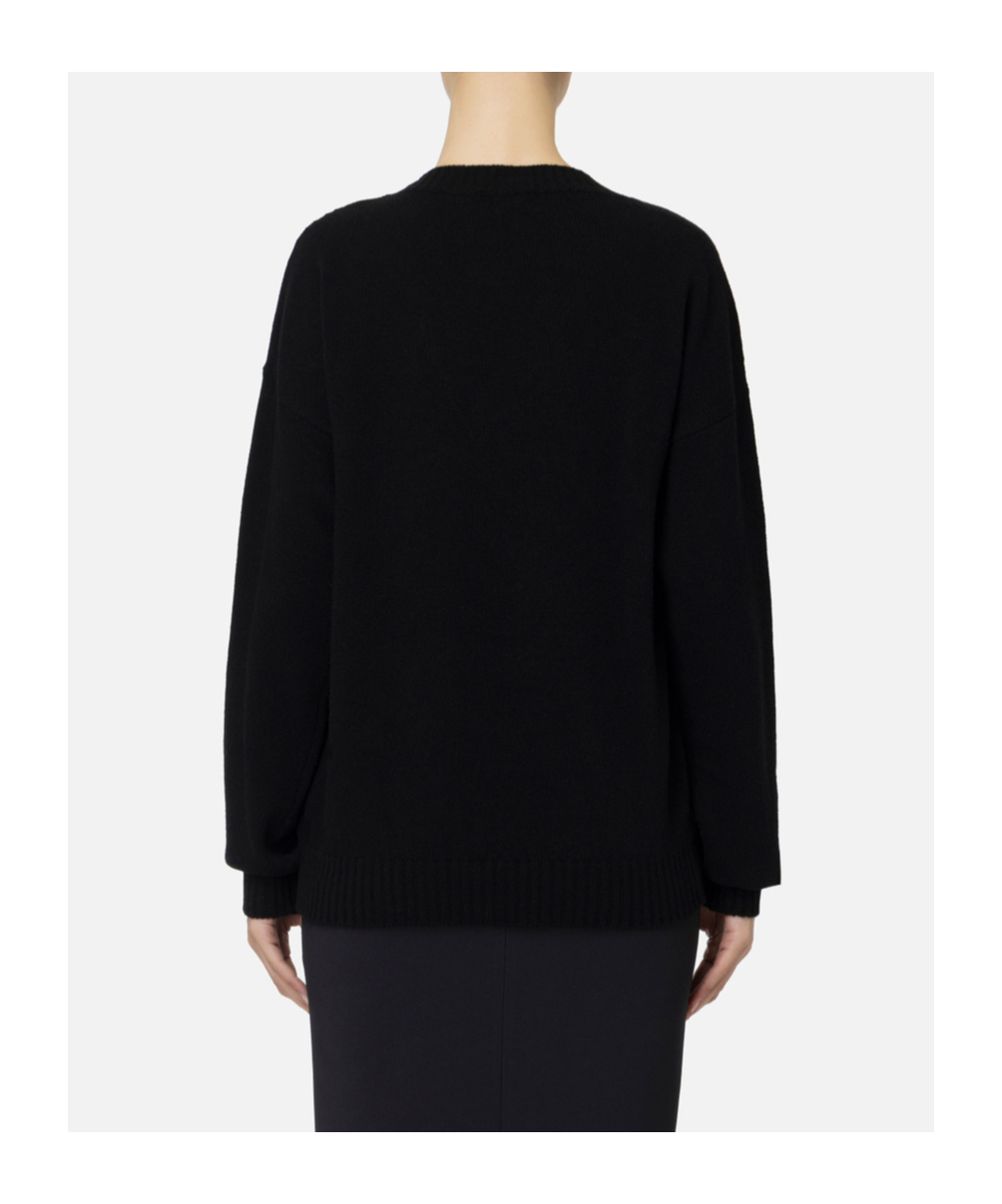 Elisabetta Franchi Logo-intarsia Virgin-wool Jumper In Black