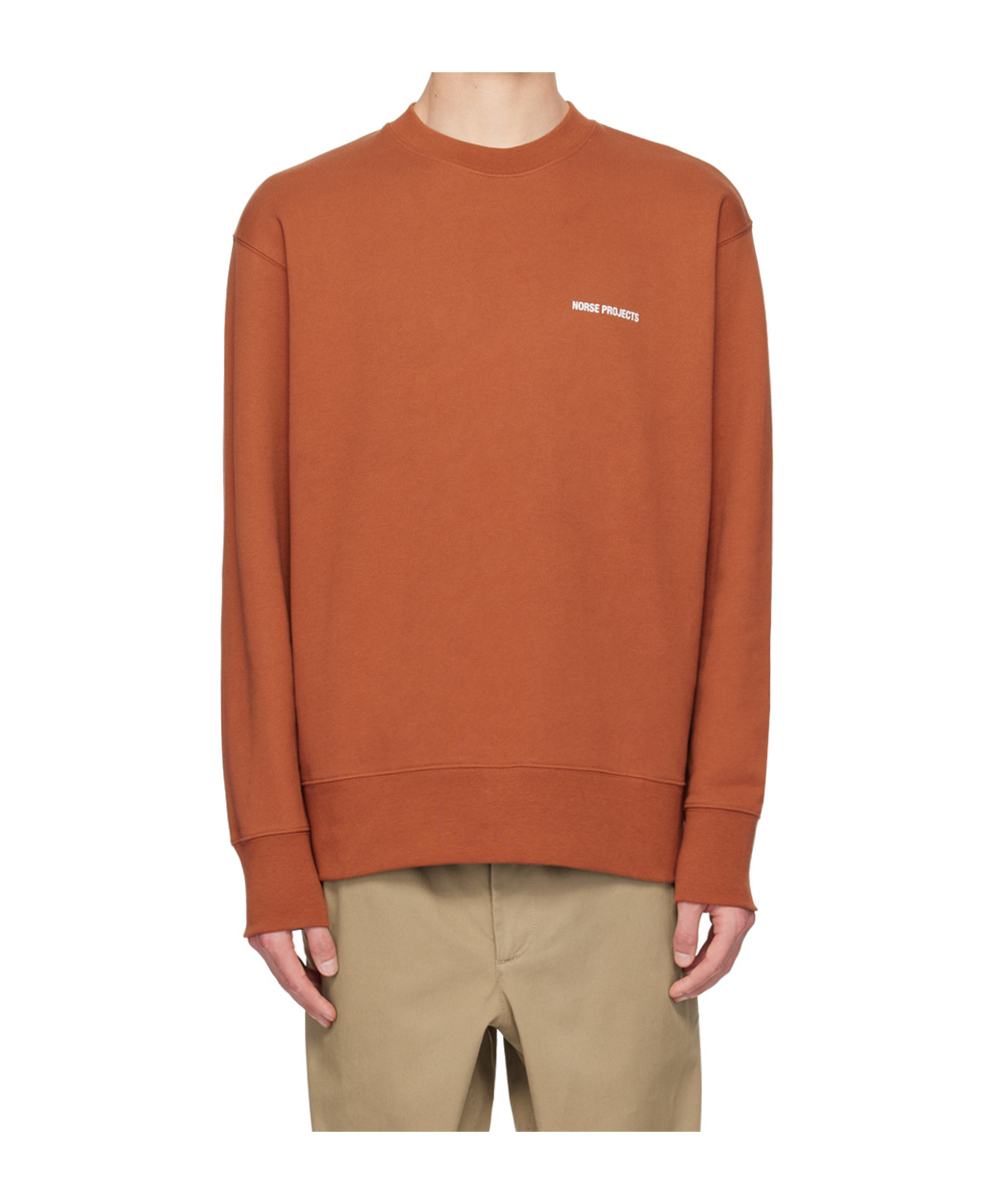 Norse Projects Logo Round-neck Sweater In Brown