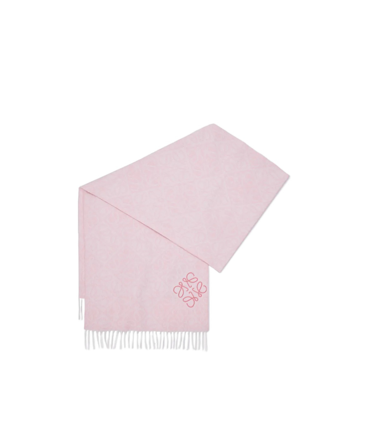 Loewe Womens Soft Pink Anagram-pattern Wool And Cashmere-blend Scarf In Pink