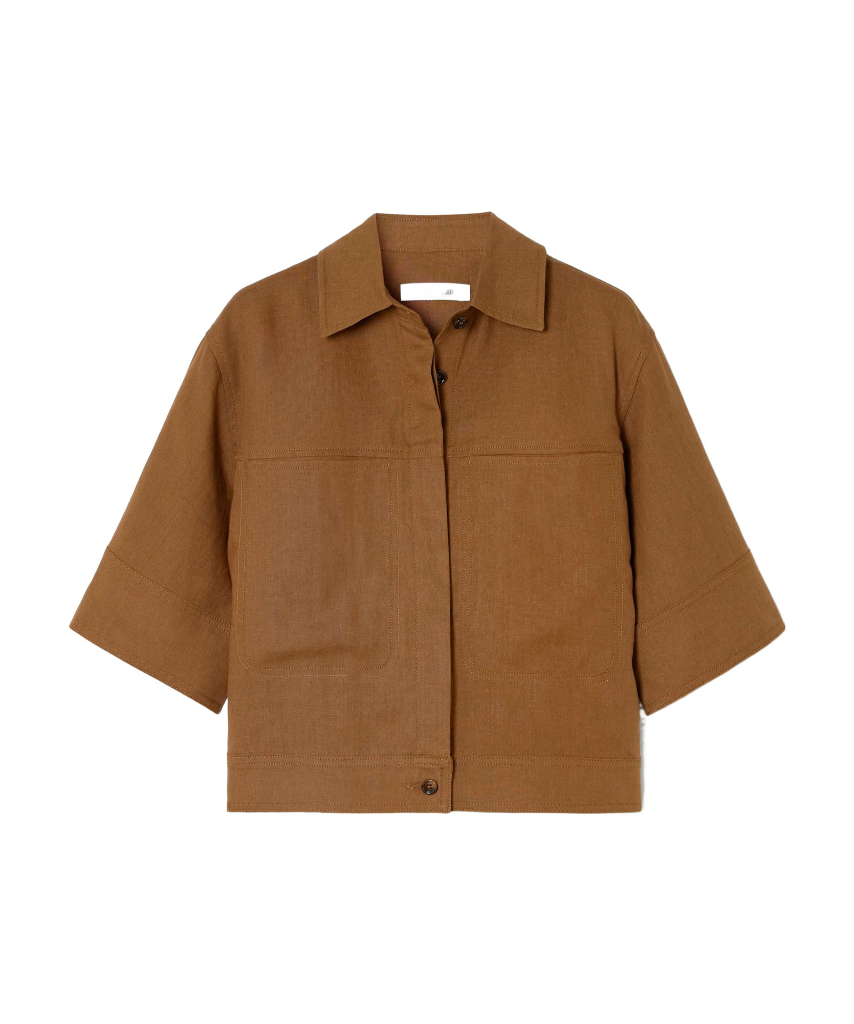 Max Mara Linen Shirt With Adjustable Side Straps In Brown