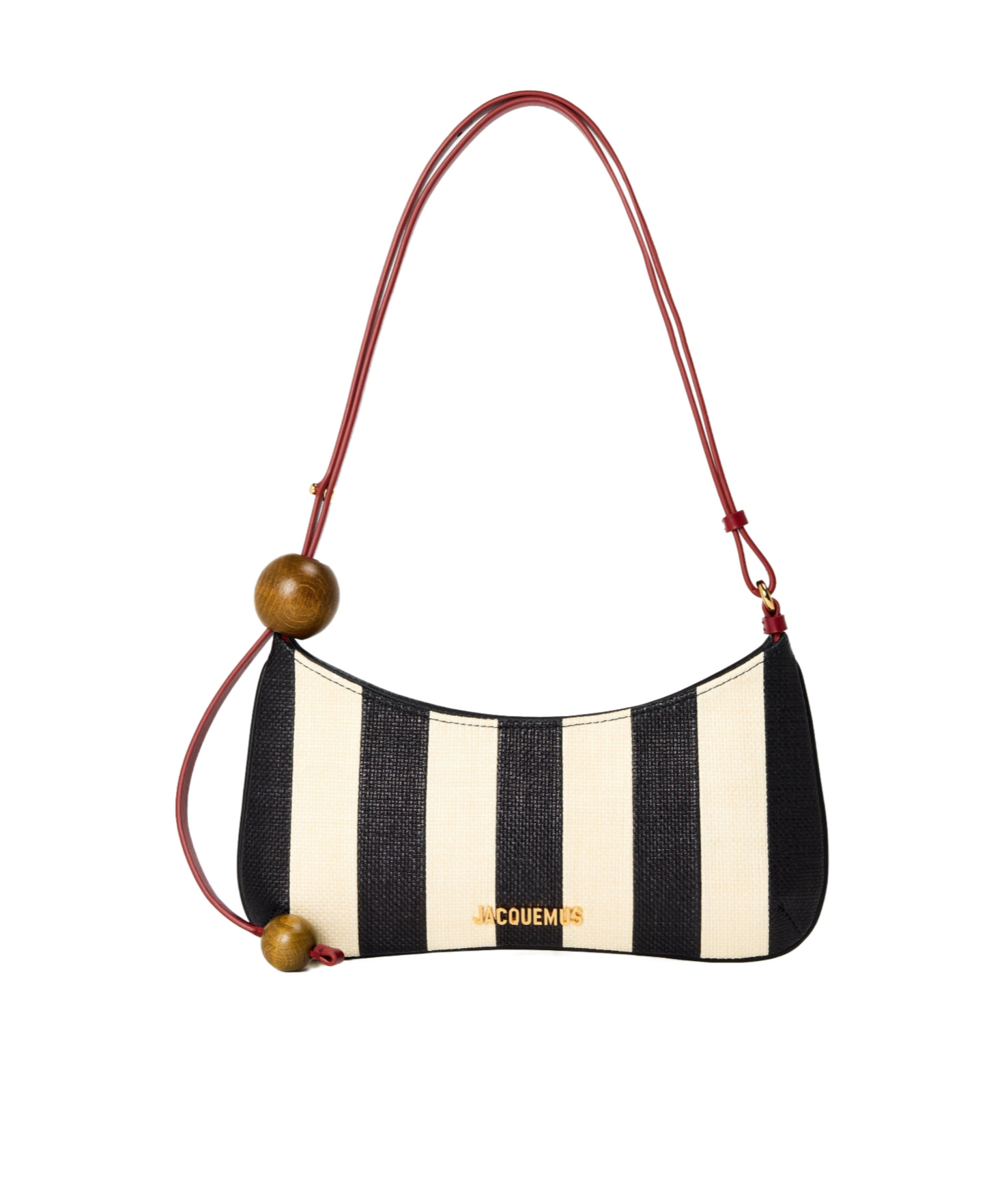 Jacquemus Cowhide Pearl Decor Bag In Brown