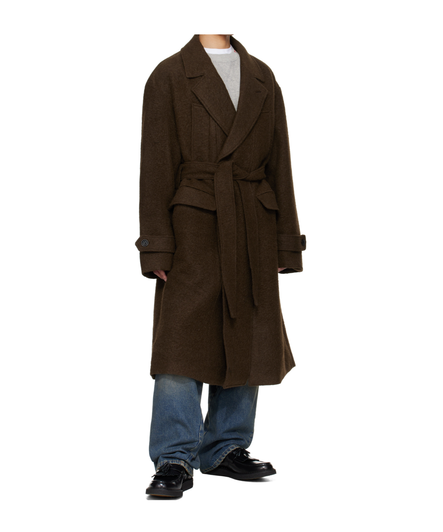 Andersson Bell Mattia Wool Robe Coat In Brown