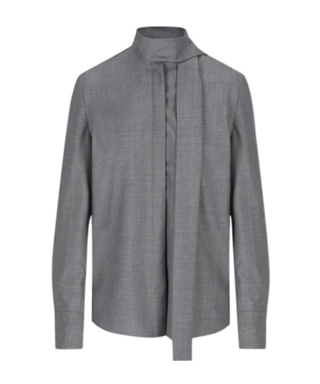 Valentino Virgin-wool Blouse In Gray
