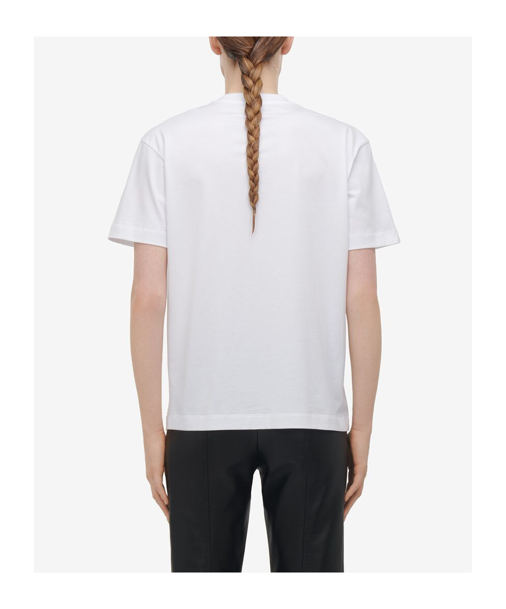 Alexander Mcqueen Cherry Blossom Skull Oversized T-shirt In White