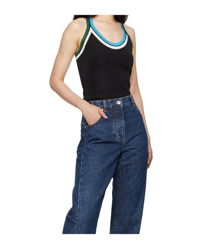 Ferragamo Contrast-colored Trim Vest In Blue