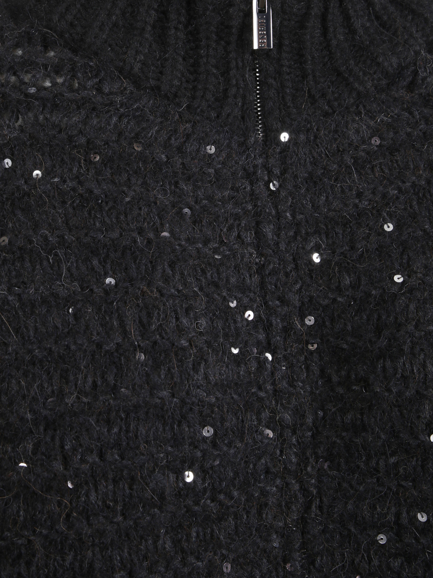 Peserico High-neck Knitted Cardigan In Black