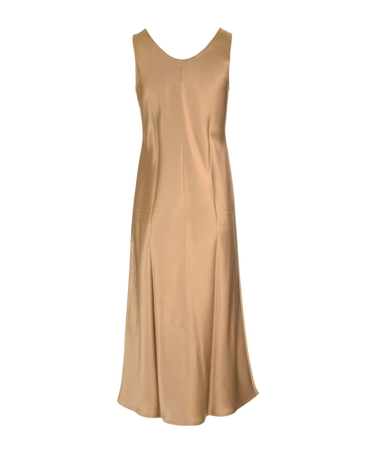 Max Mara Banjo Slip Midi Silk Dress In Nude