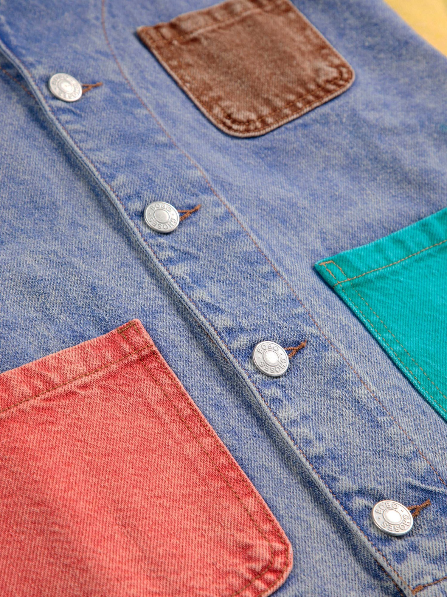 Bobo Choses Long-sleeved Denim Shirt In Multicolor