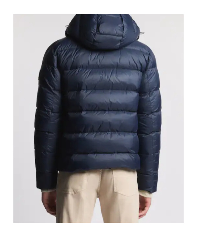 Fay Quilted Down Hooded Jacket In Blue