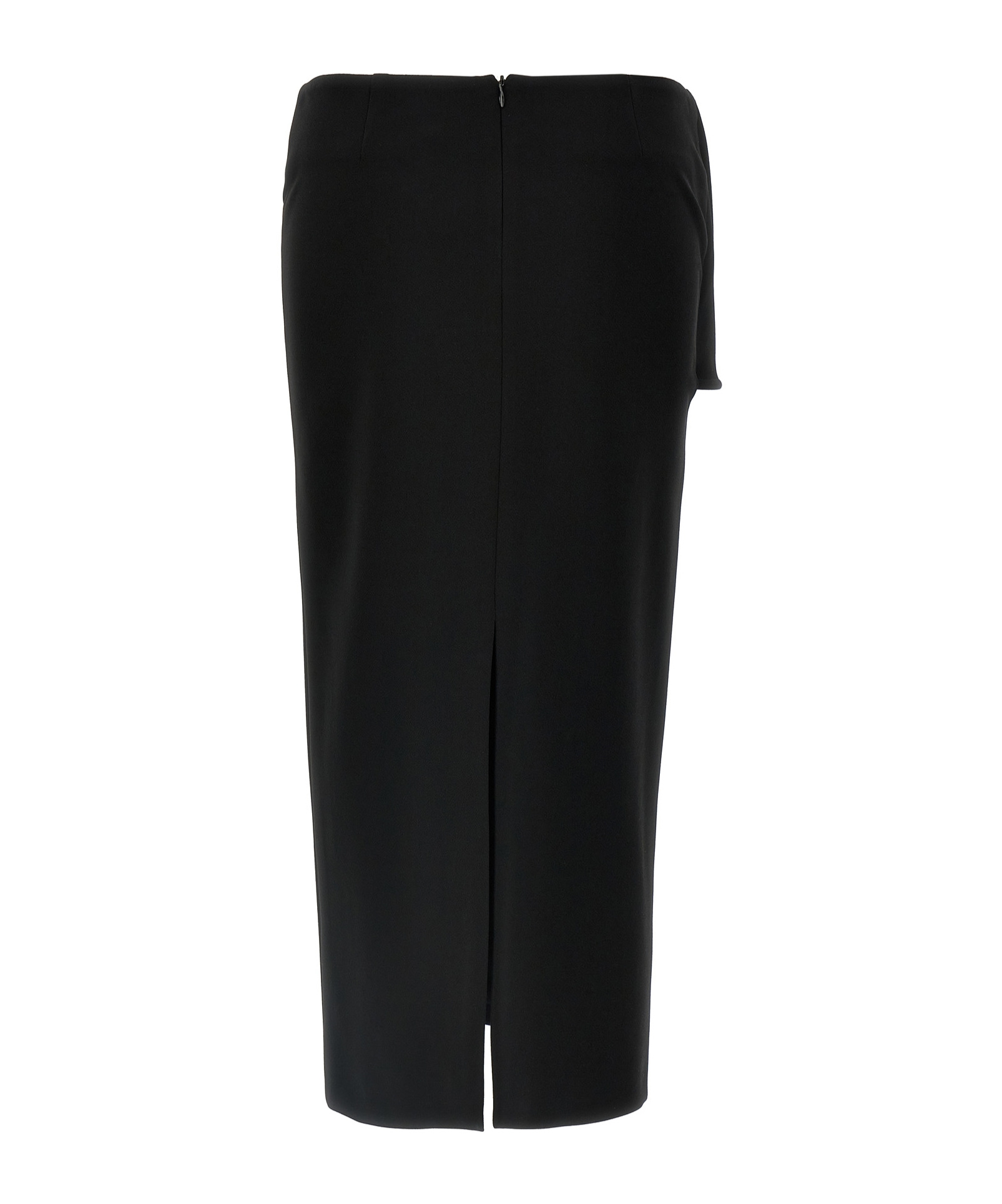 Magda Butrym Draped Floral High Waist Midi Skirt In Black