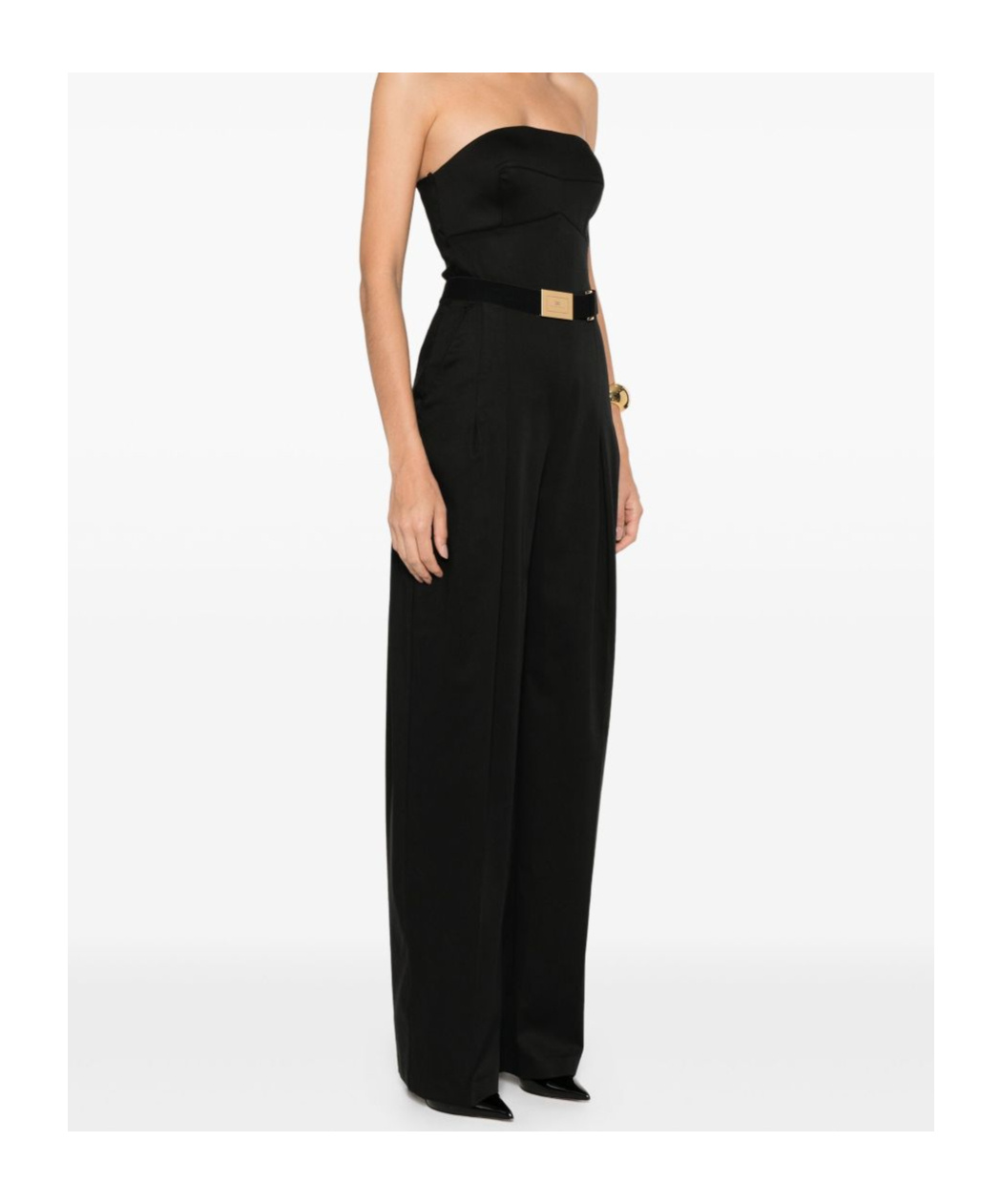 Elisabetta Franchi Long Jumpsuit Lace-up Back