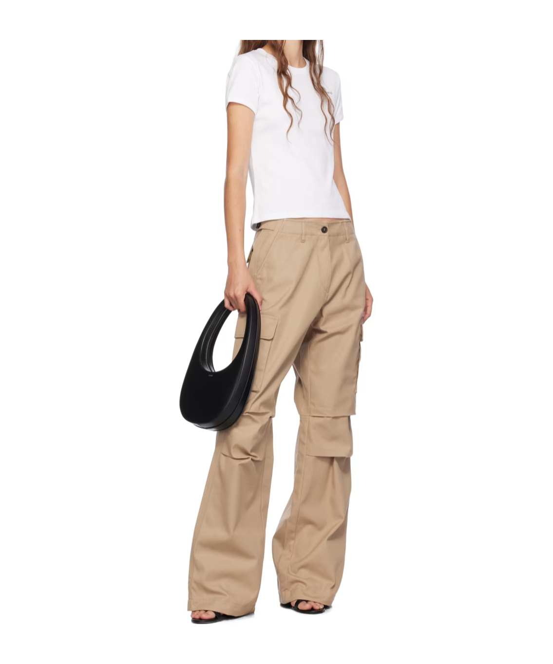 Coperni Tailored Wide Leg Overalls Casual Pants In Nude