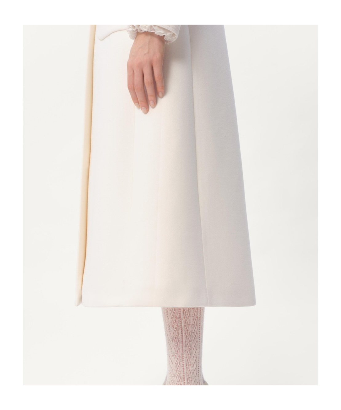 Valentino Mantel Aus Drill Double Frau Elfenbein 50 In White