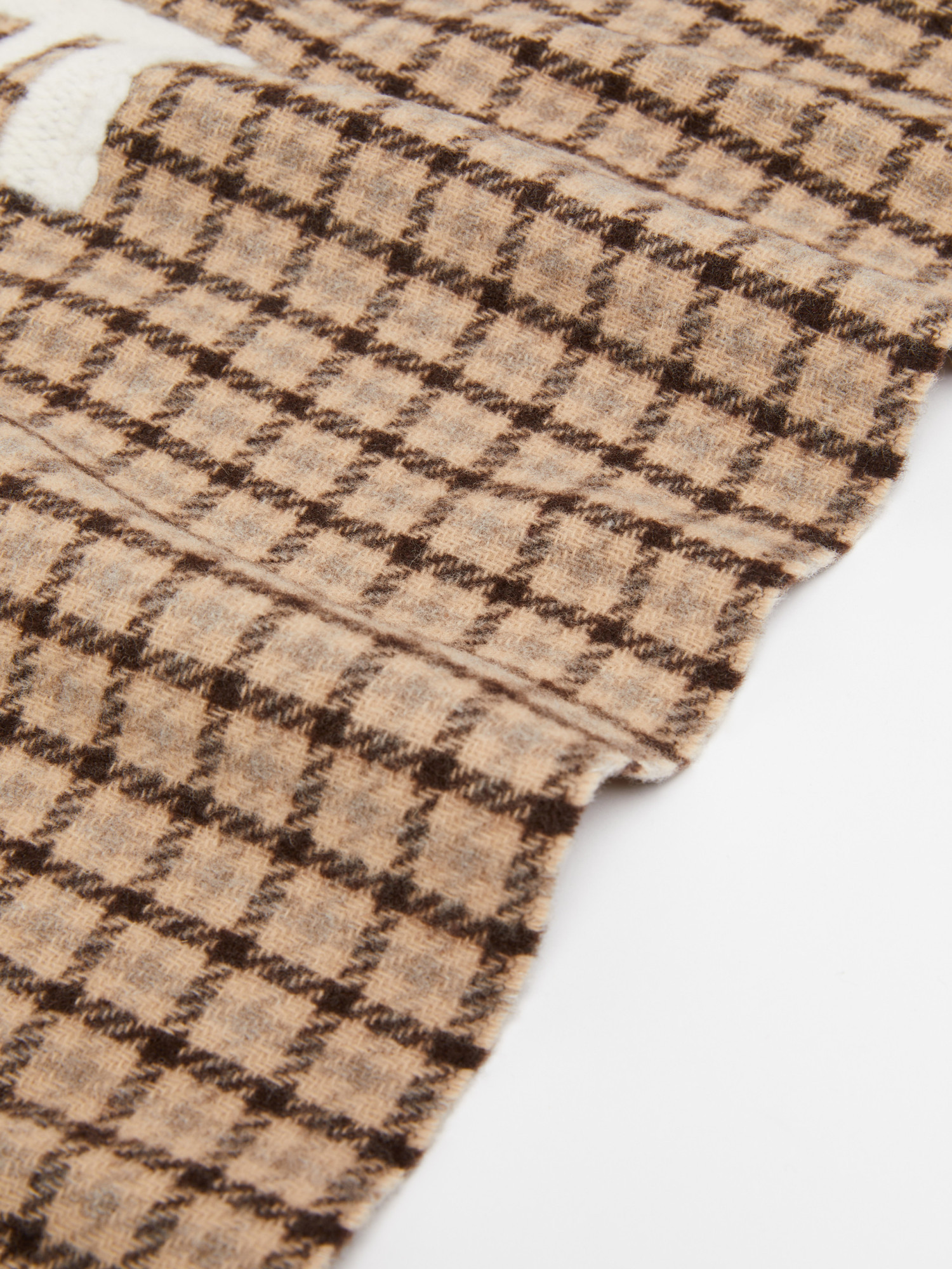 Weekend Max Mara Logo Wool Scarf In Nude
