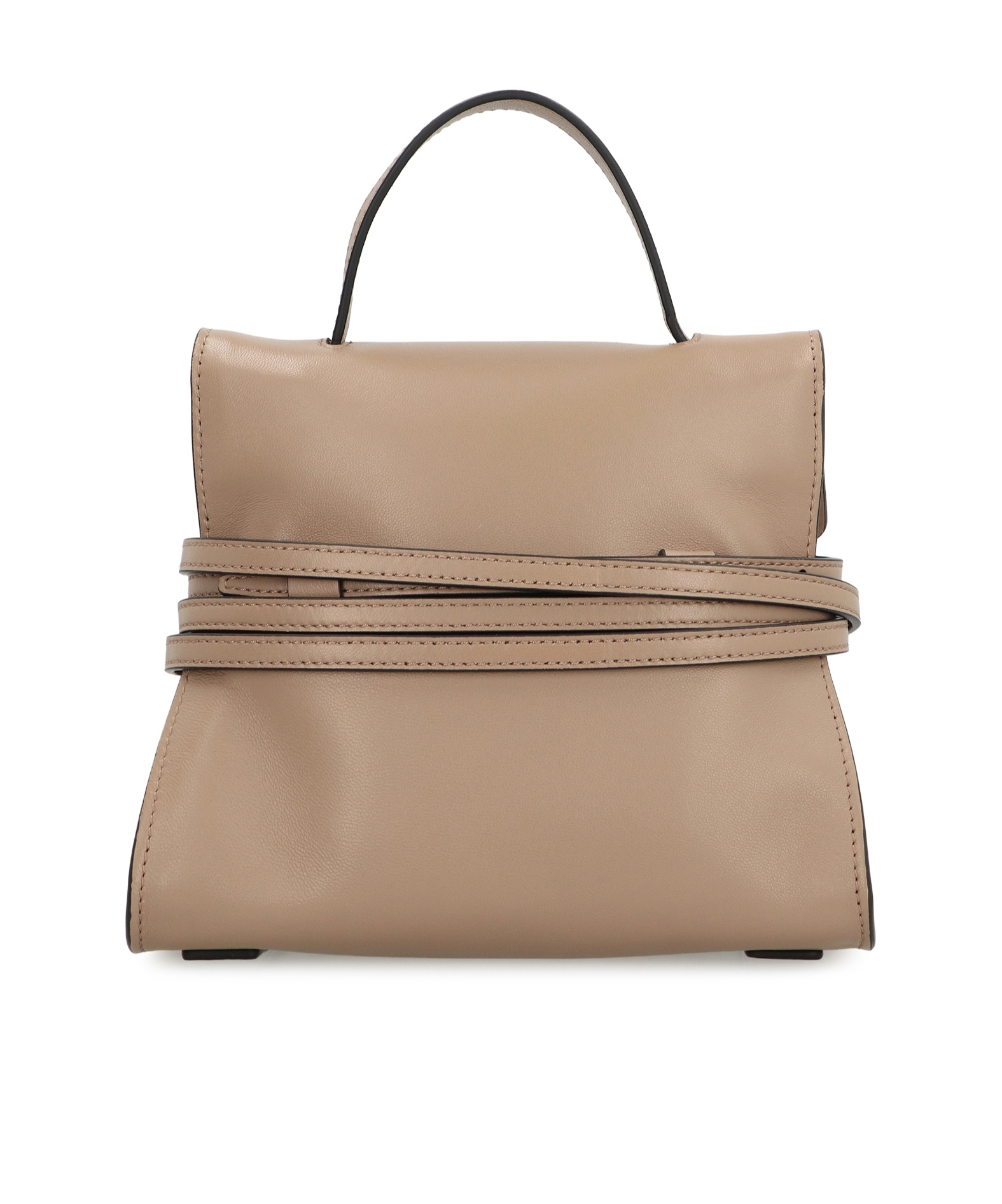 Moschino Tie Me Small Leather Handbag In Nude