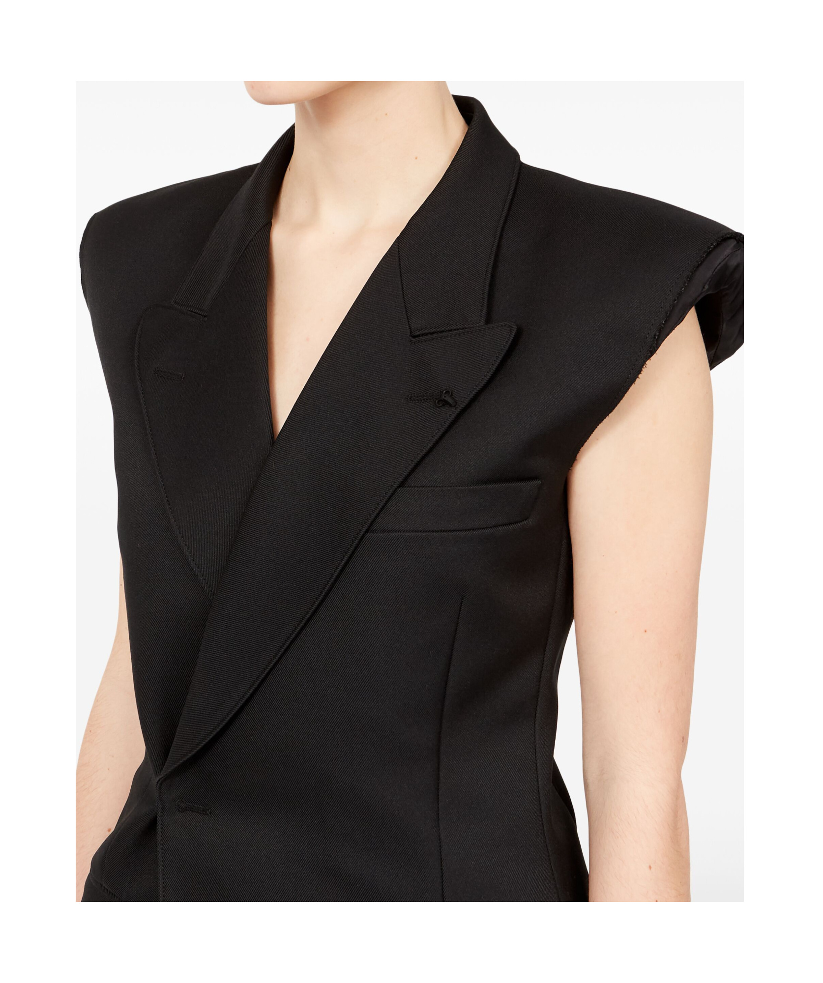 Mm6 Maison Margiela Gilet With Raw-edge Finish In Black