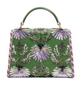 Valentino Borsa A Mano Mini Garavani Vsling Ricamata Con Logo Gioiello In Green