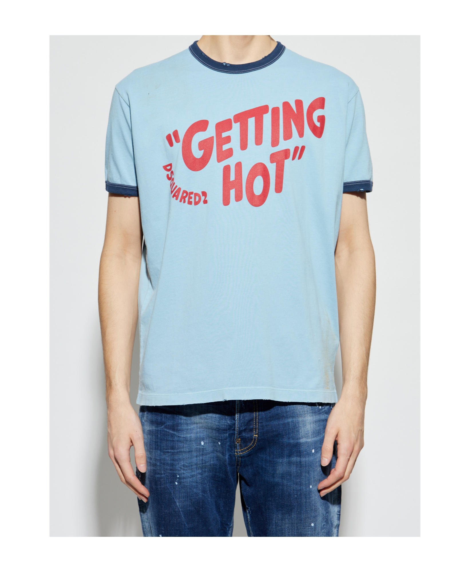 Dsquared2 Cool Fit Cotton T-shirt With Logo Print In Blue