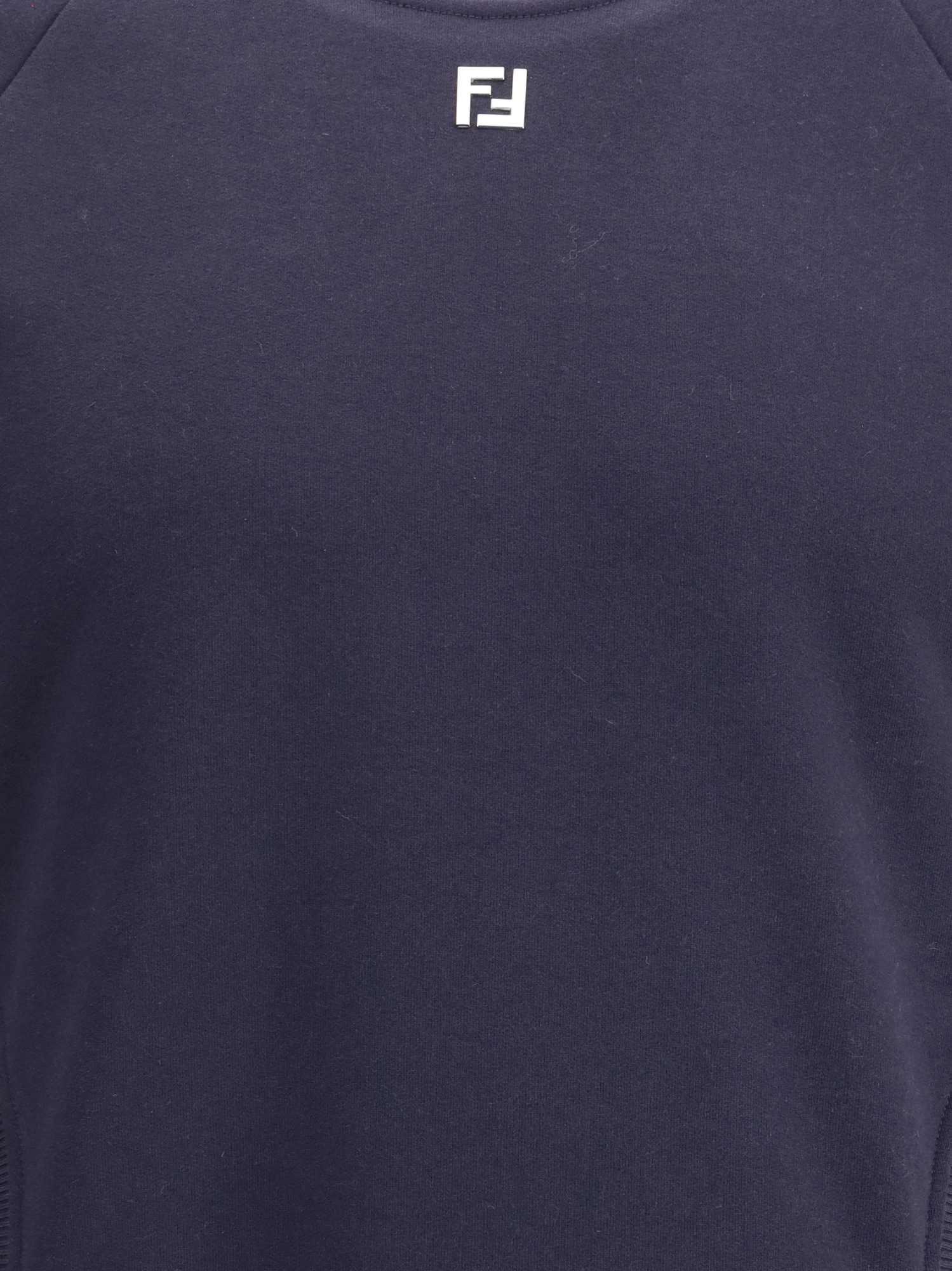 Fendi Ff Long Sleeved Crewneck Sweatshirt In Blue