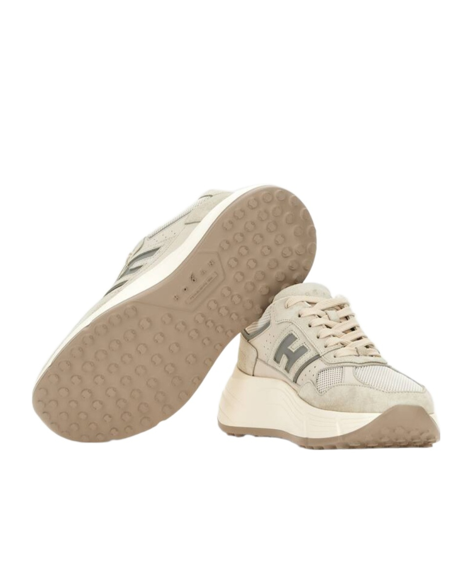 Hogan Hi-fi Panelled Platform Sneakers In Animal Print