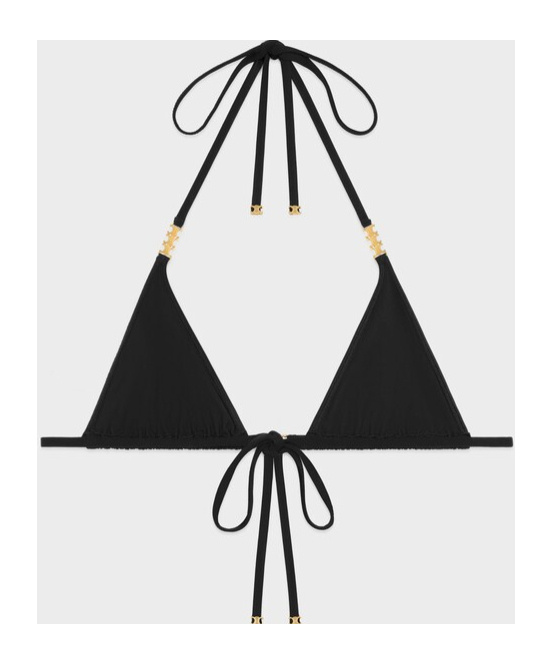 Celine Triomphe Triangle Top In Matte Jersey In Black
