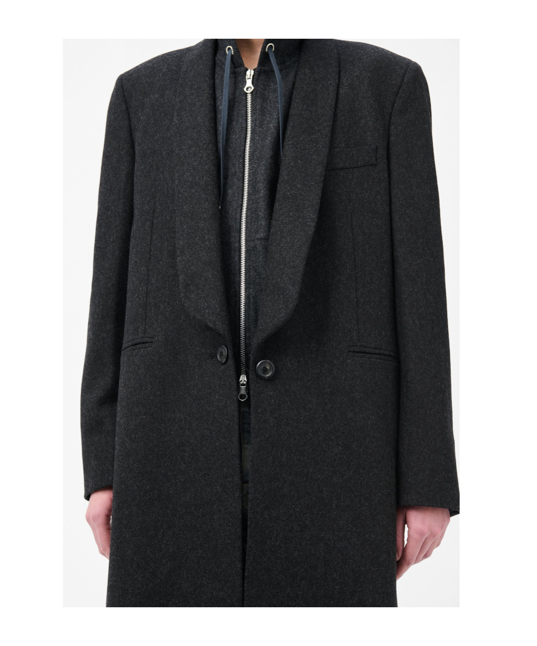 Our Legacy Long Water-repellent Wool Supper Coat In Black