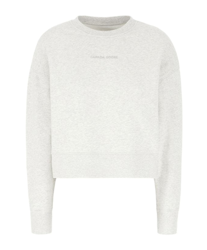 Canada Goose Melange Light Grey Cotton Oversize Sweatshirt In White