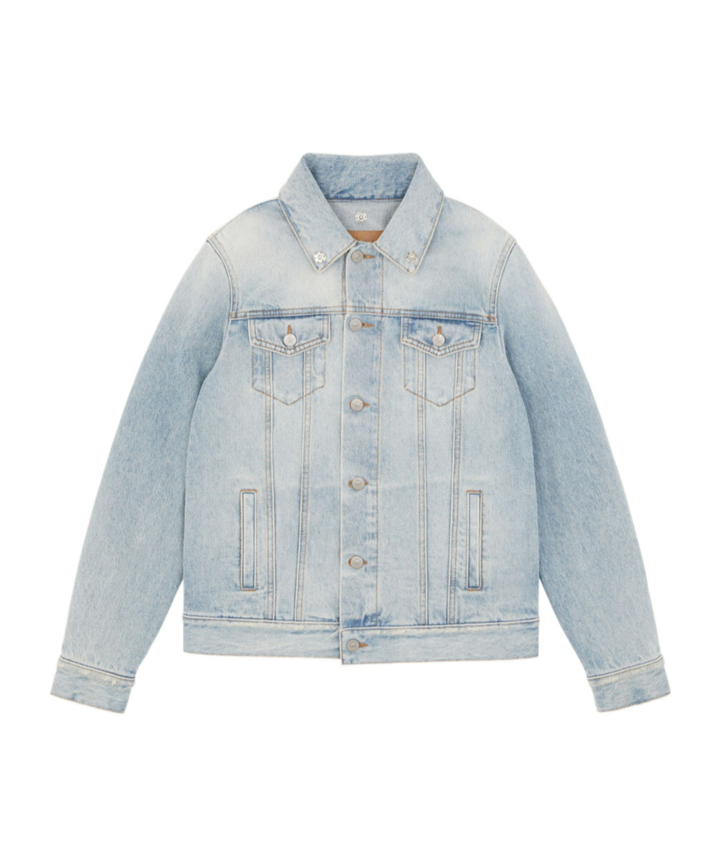 Mm6 Maison Margiela Distressed Denim Jacket In Gray