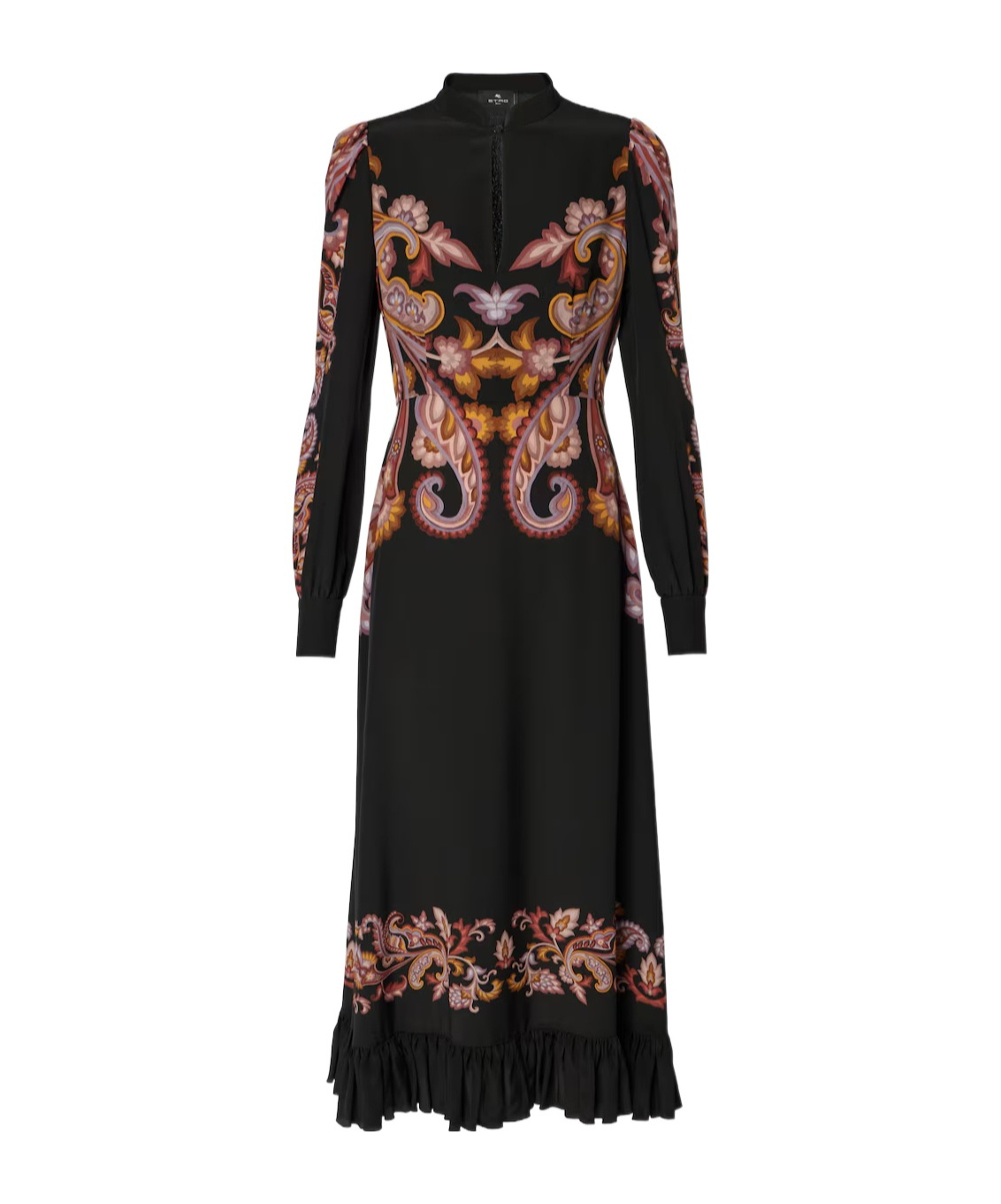 Etro Printed Midi Dress In Black