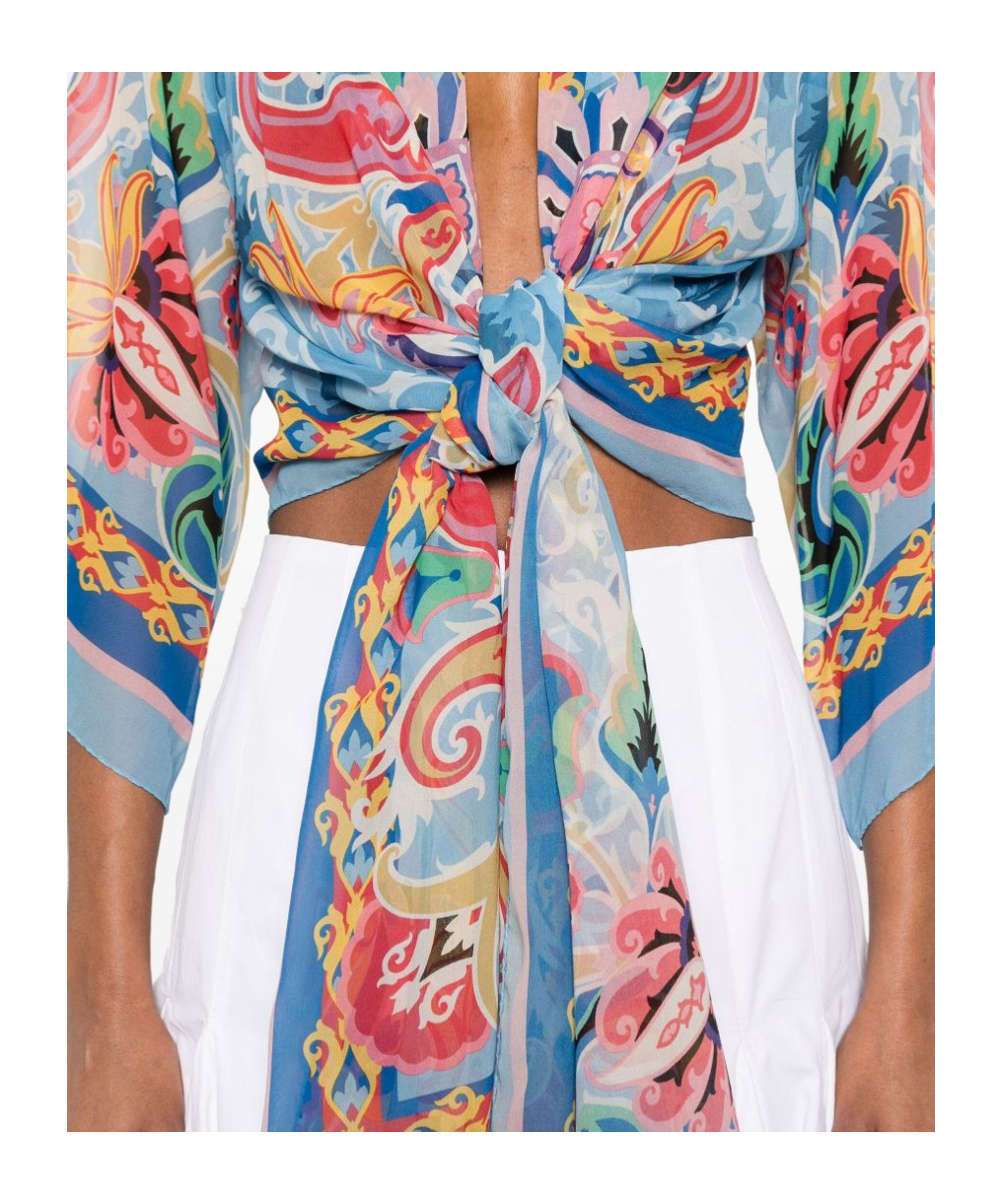 Etro Self-tie Long Sleeves In Blue