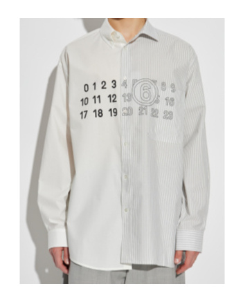 Mm6 Maison Margiela Split Design Button-down Collar Shirt In White