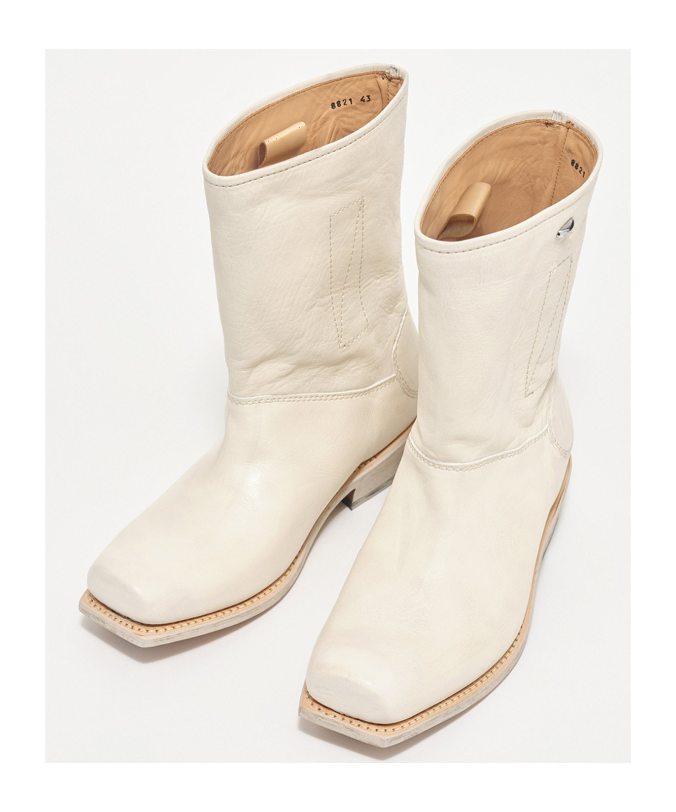 Our Legacy Square-toed Short Boots In Nude