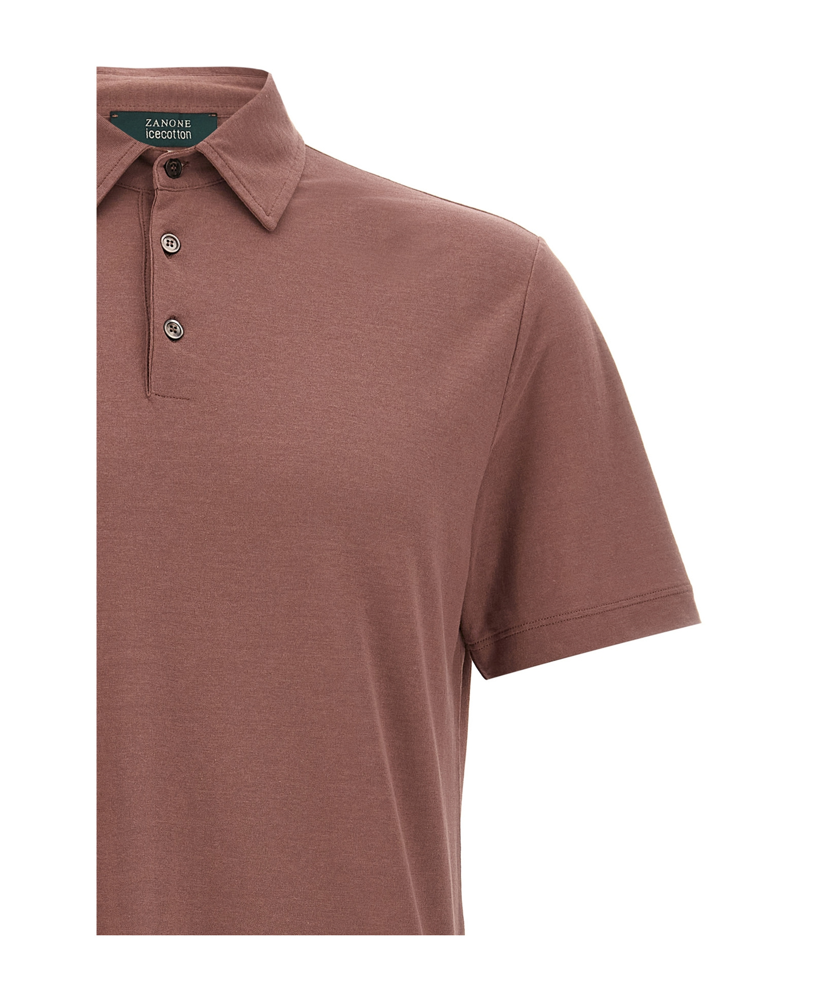 Zanone 'ice Cotton' Polo Shirt In Brown