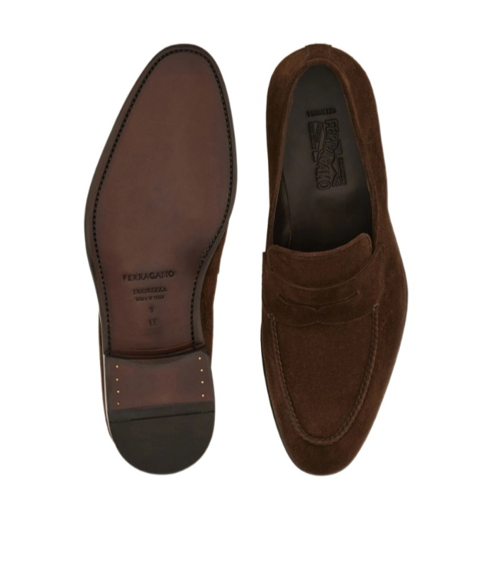 Ferragamo Tramezza Penny Loafer In Brown