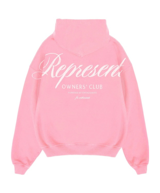 Represent Owner's Club Cotton Hoodie In Pink