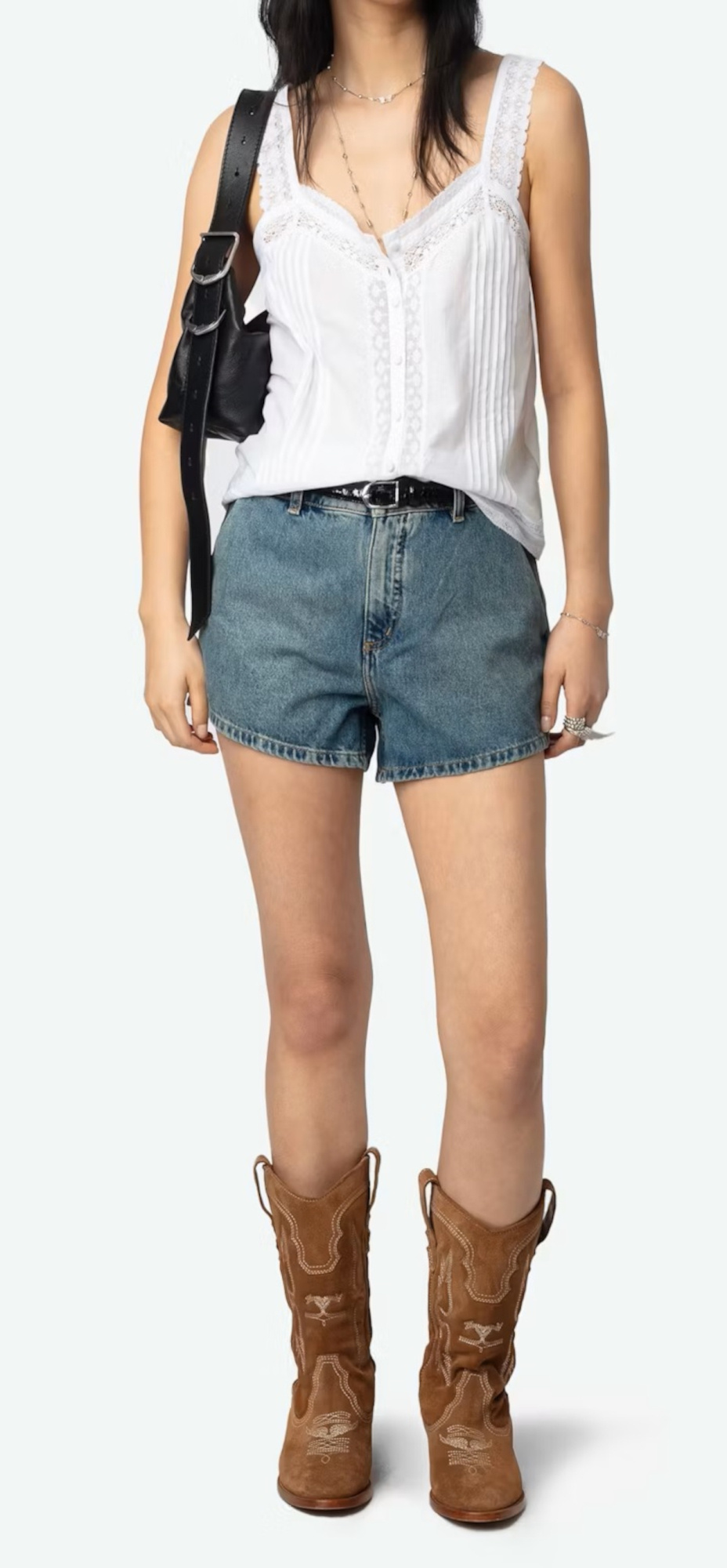 Zadig & Voltaire Womens Judo V-neck Lace-trim Woven Top