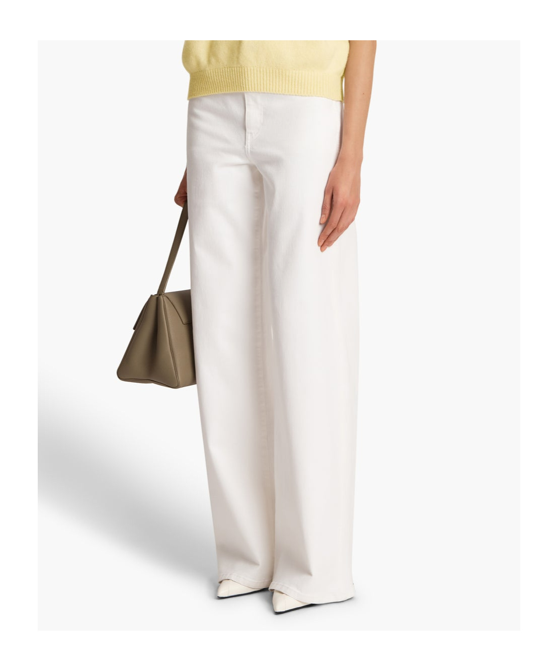 Khaite Danielle High Waist Straight Leg Jeans In White