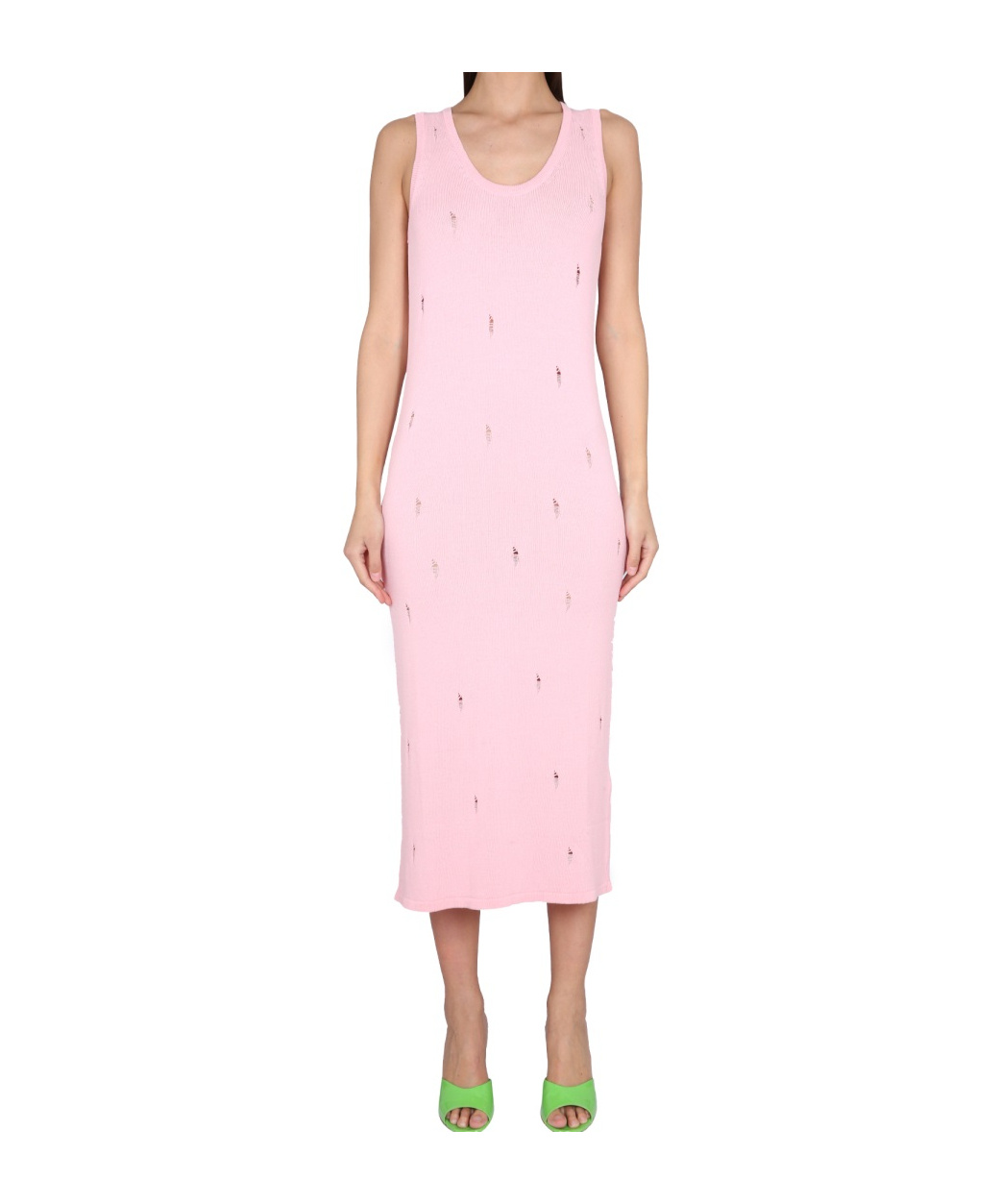 Barrow Chic Viscose Midi Dress In Pink