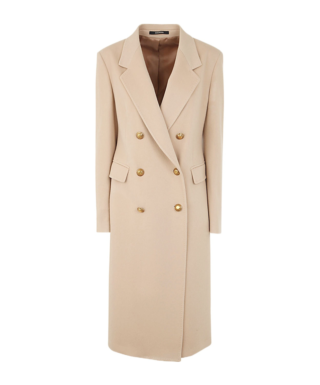 Tagliatore Double-breasted Notched-lapels Coat In Nude