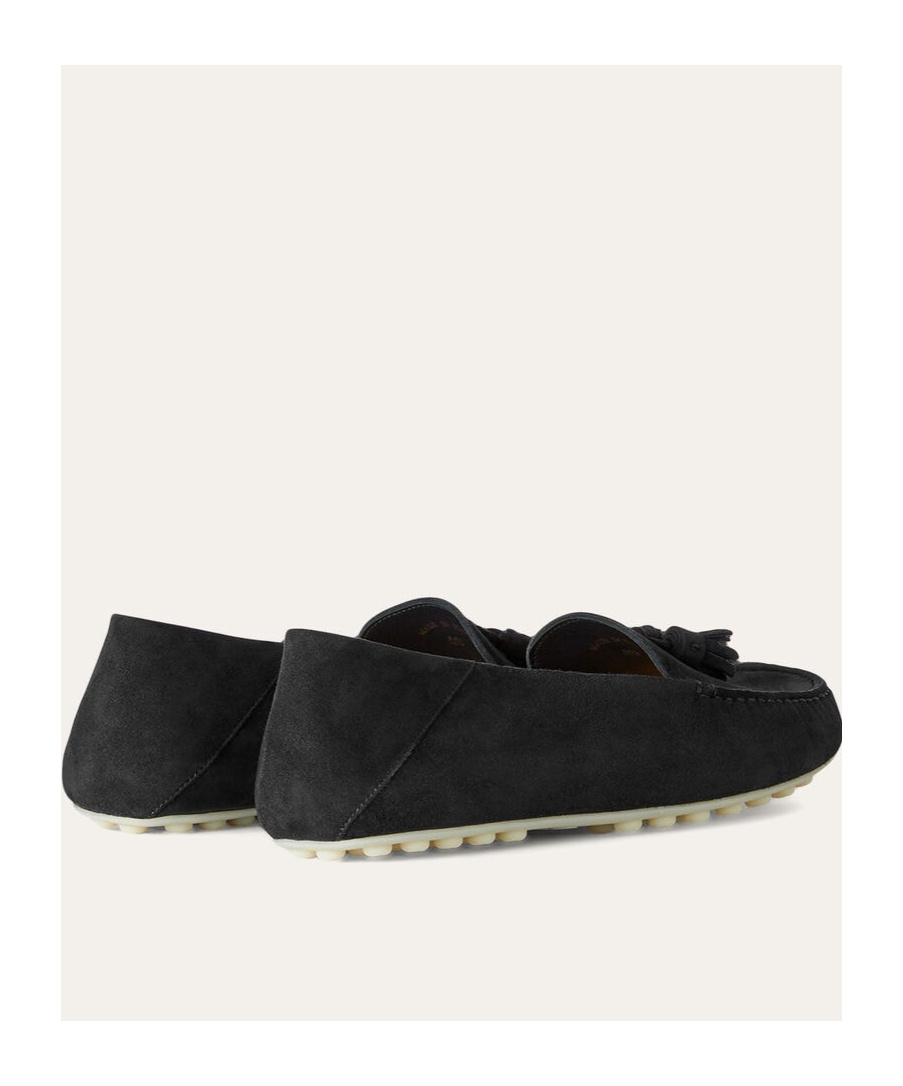 Shop Loro Piana Tassel Detail Loafers In Black