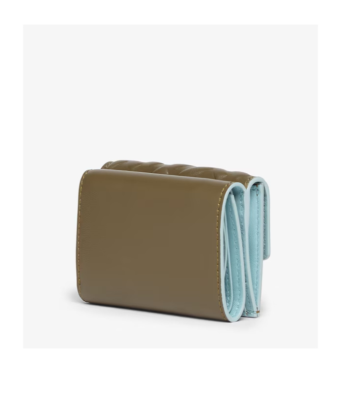 Fendi Compact Three-fold Baguette Wallet In Green