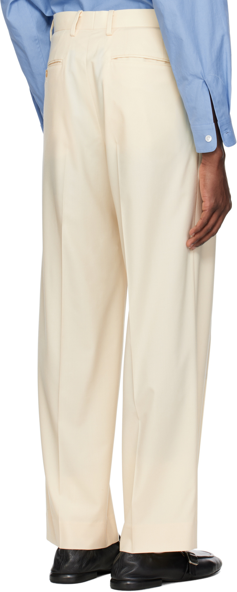 Auralee Pleated Tailored Trousers In Ivory