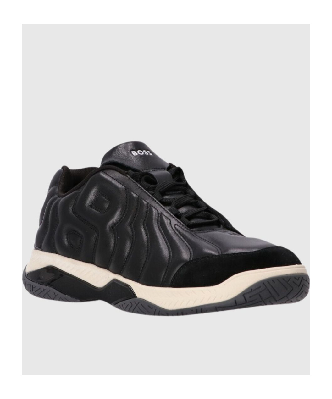 Hugo Boss Courtstride Logo-embossed Sneakers In Black